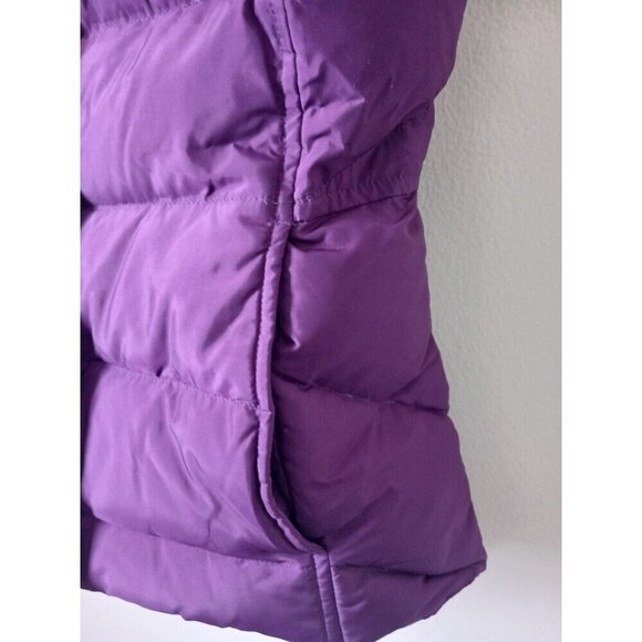 J.Crew Down Puffer Vest Zip Snap Fleece Lined‎ Pockets Purple Size S - Picture 3 of 7